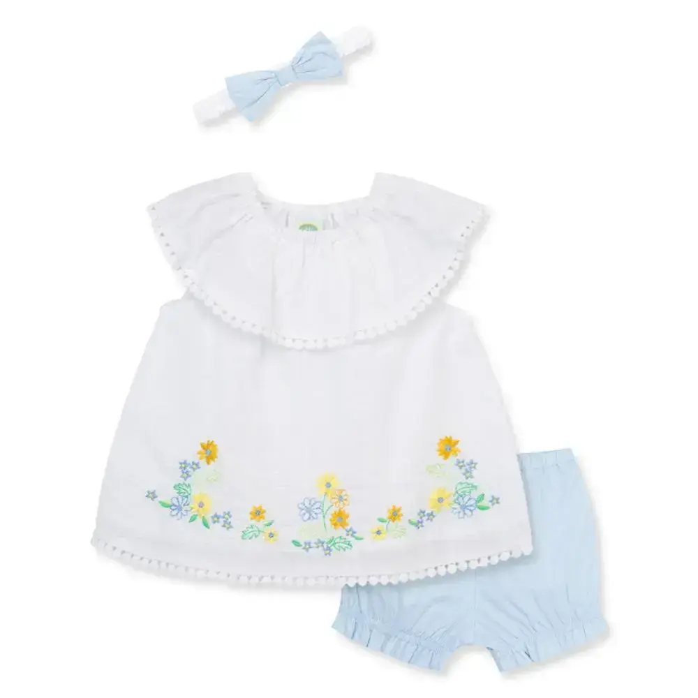 【Little Me】花邊遊戲上衣/短褲/髮帶