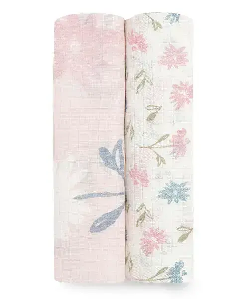 【Aden & Anais】竹纖維多功能包巾2入/懷舊之花