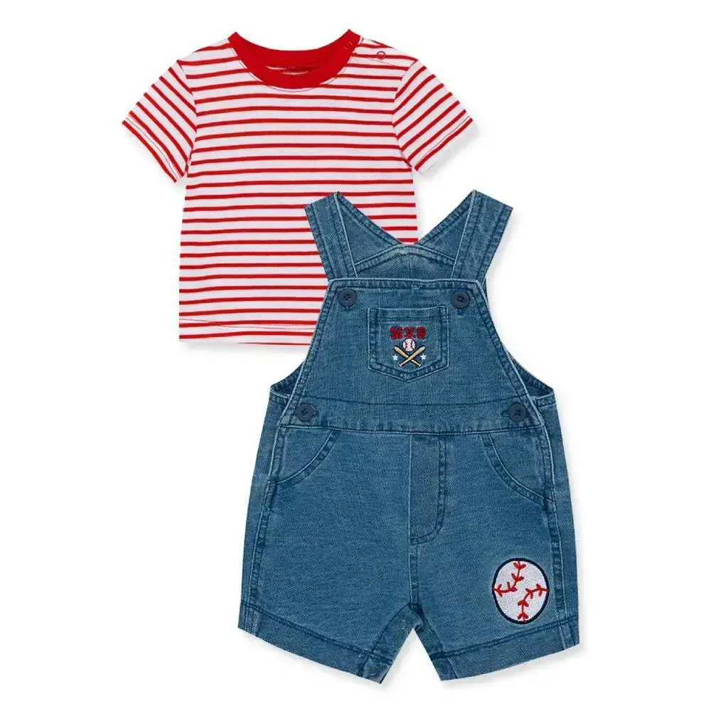 【Little Me】棒球上衣/背帶褲