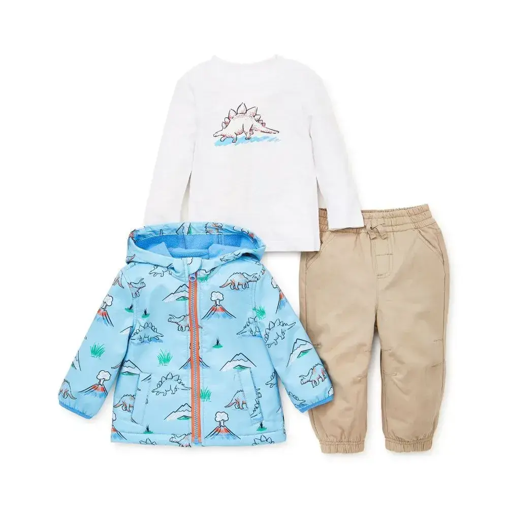 【Little Me】恐龍上衣/長褲/外套3件組