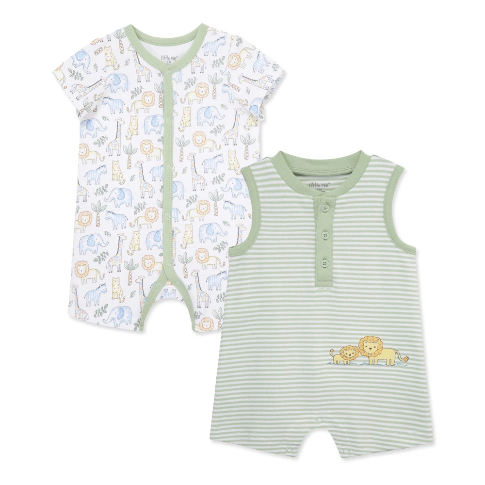 【Little Me】動物條紋短兔裝二入組