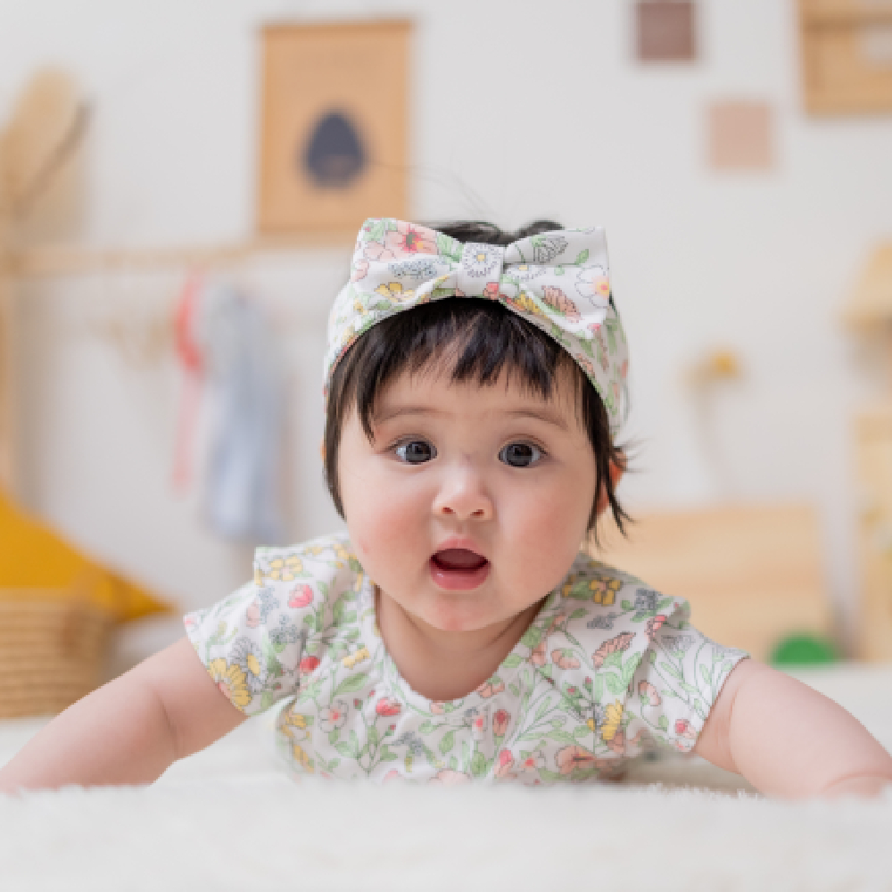 【Little Me】野花無袖連身褲/髮帶