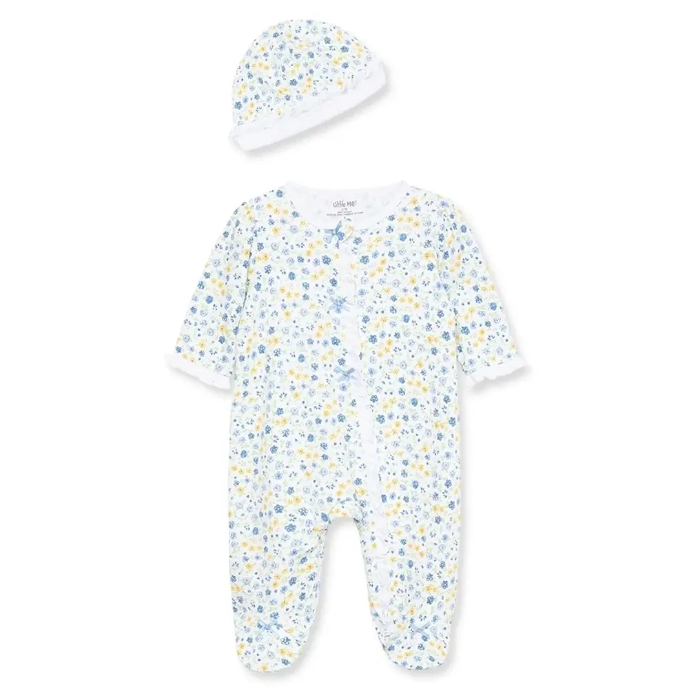 【Little Me】法式小花連腳兔裝/帽子/初生