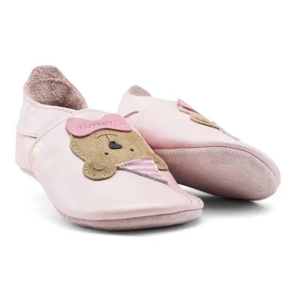 【BOBUX】真皮寶寶成長鞋/派對熊/櫻花粉