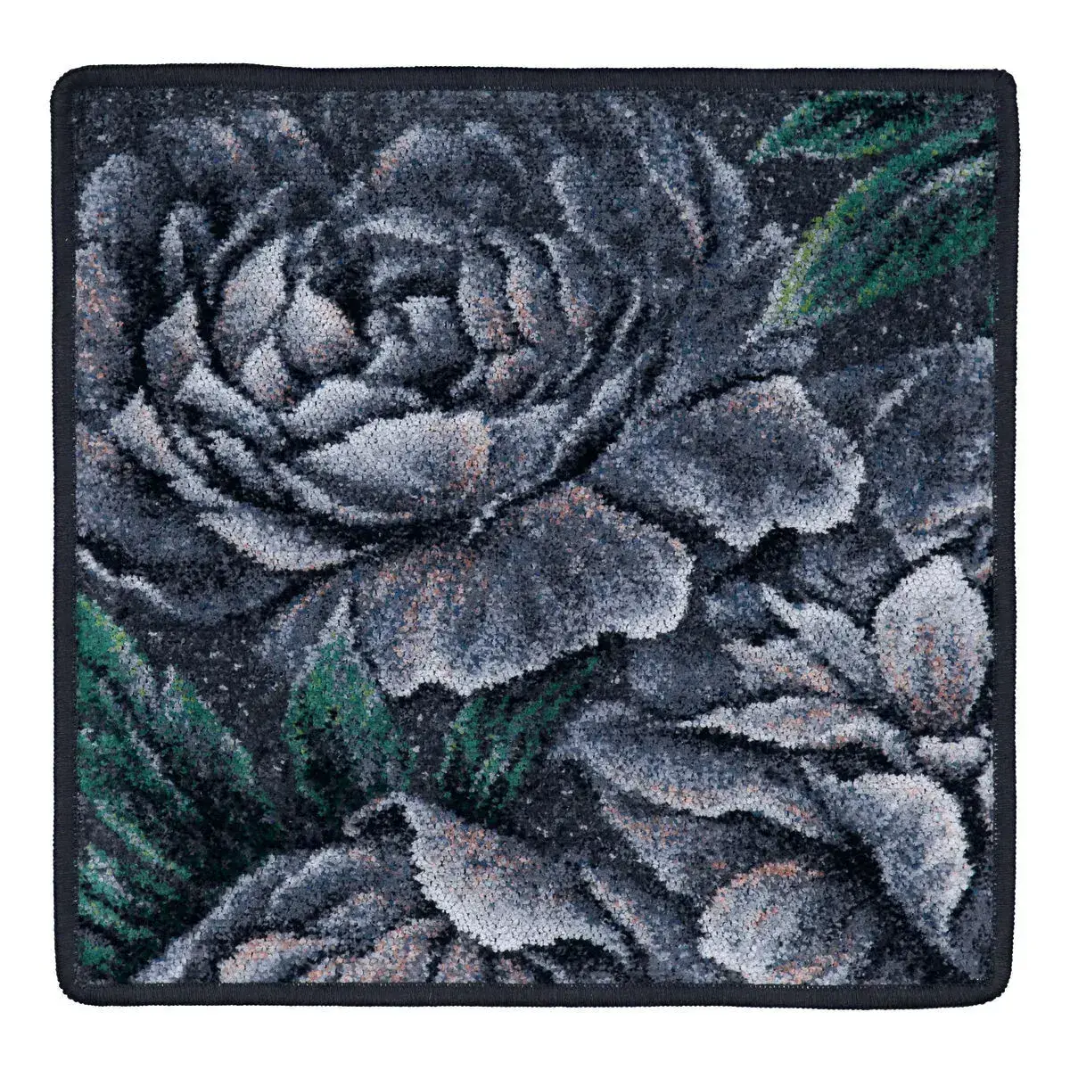 【feiler】黑色牡丹面巾(30x30)