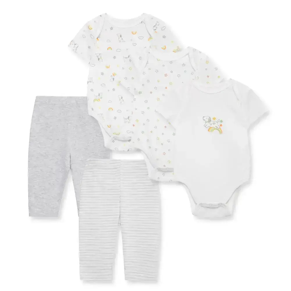 【Little Me】 灰小狗連身衣/長褲5件組