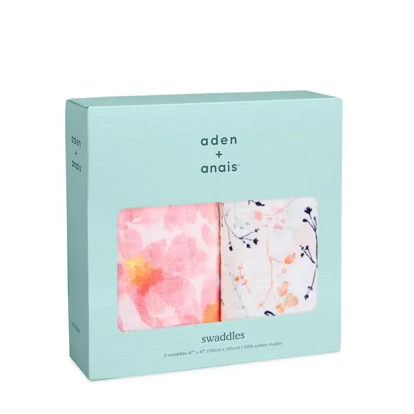 【Aden & Anais】經典多功能包巾2入/花團錦簇