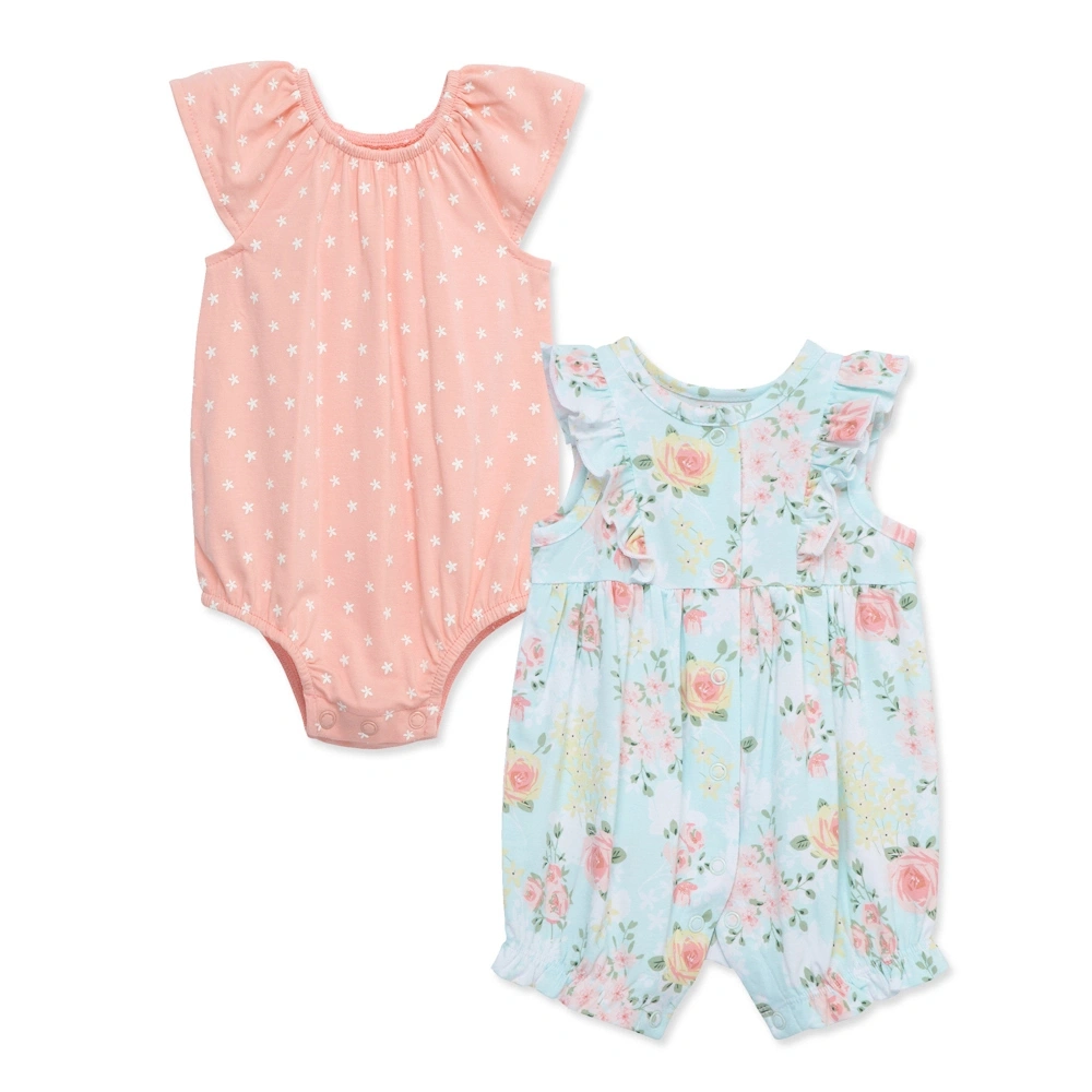 【Little Me】玫瑰點點竹纖維短兔裝二入組