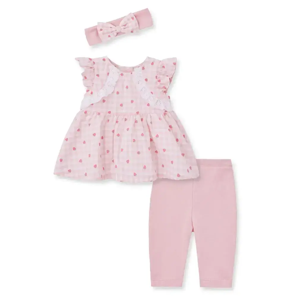 【Little Me】草莓上衣/長褲/髮帶