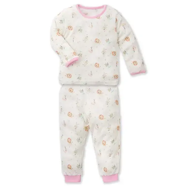 【Baby City娃娃城】天絲棉長袖套裝-粉色馬戲團