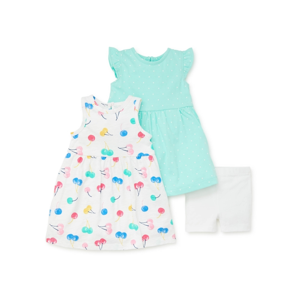 【Little Me】櫻桃洋裝二入/襯褲組