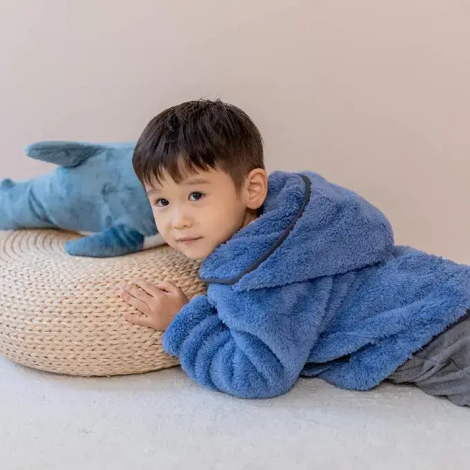 【Little Me】藍色仿羔羊皮外套/長袖上衣/長褲