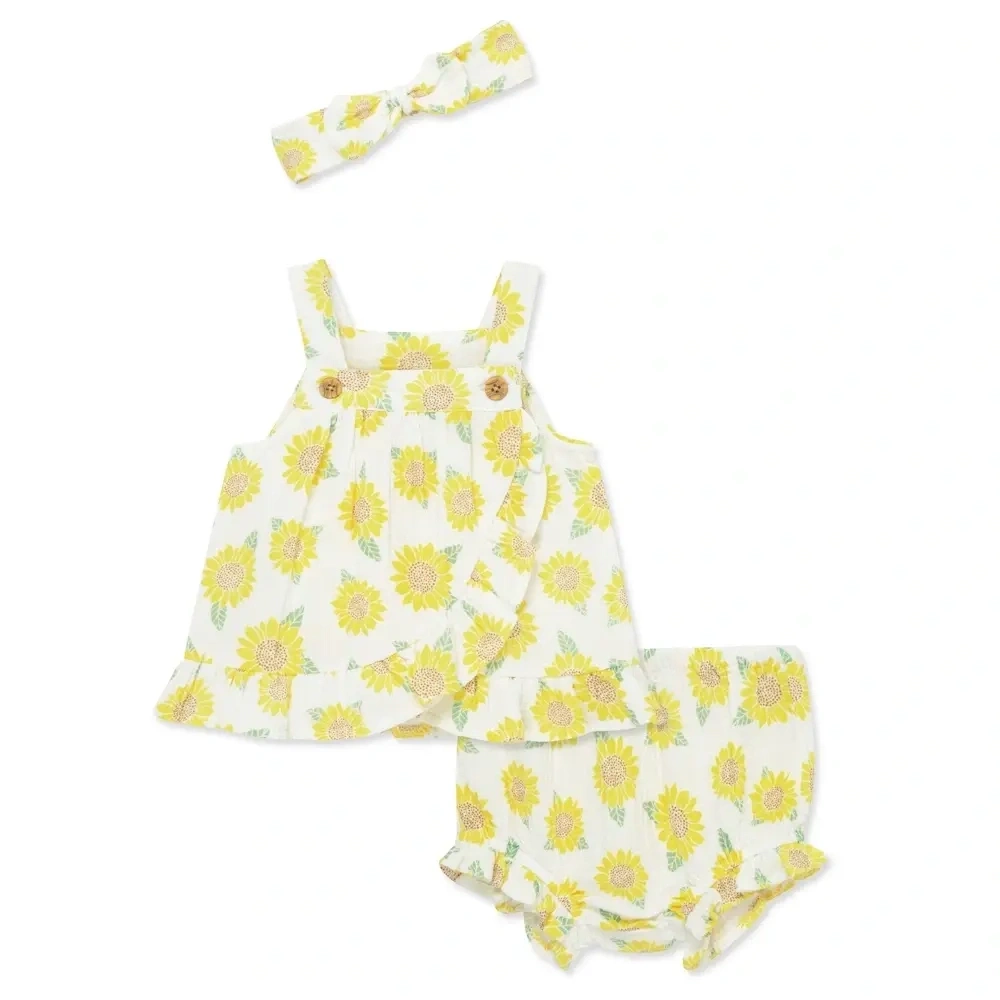 【Little Me】向日葵背心上衣/褲子/髮帶