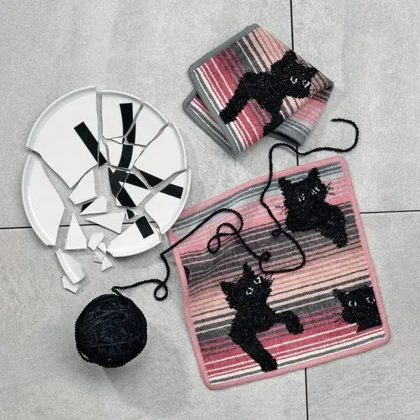 【feiler】調皮黑貓方巾(25x25) / 2色