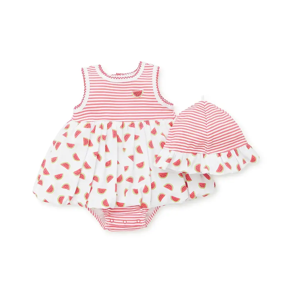 【Little Me】西瓜帶裙連身衣/帽子