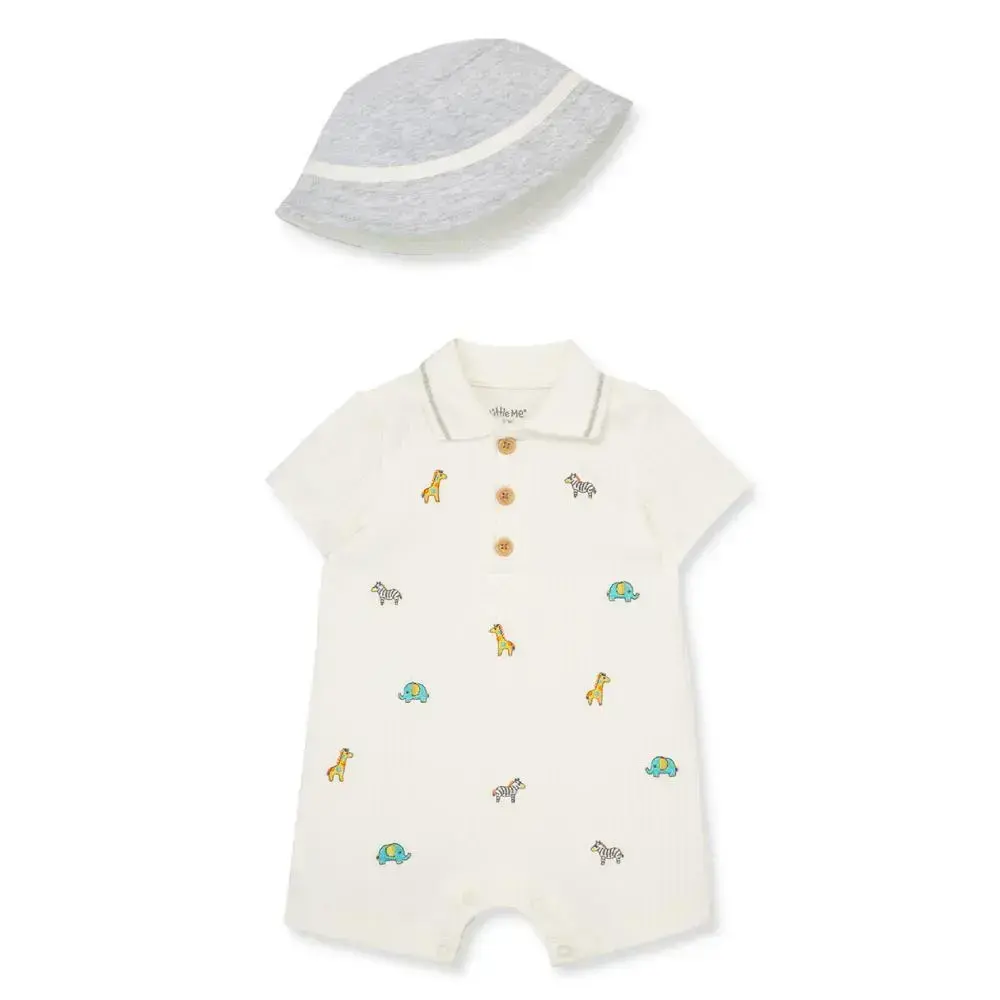 【Little Me】動物探險短兔裝/帽