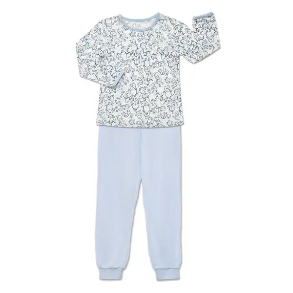 【Baby City娃娃城】天絲萊賽爾長袖套裝/塗鴉藍