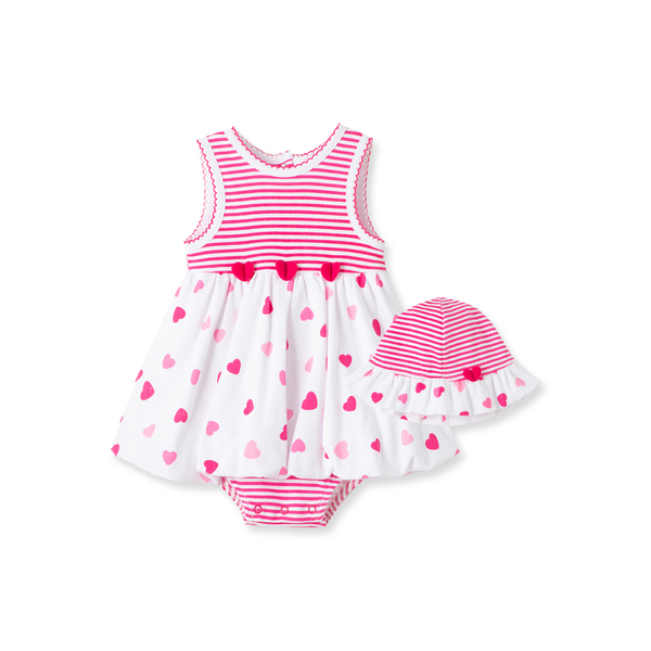 【Little Me】愛心帶裙連身衣/帽子