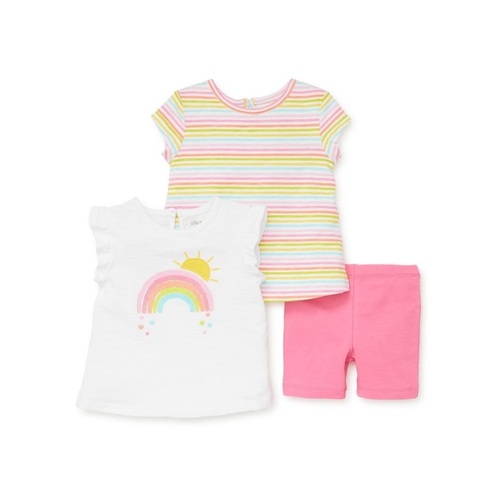 【Little Me】彩虹上衣二件/短褲組