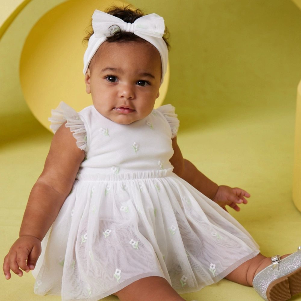 【Little Me】小花紗裙連身衣/髮帶