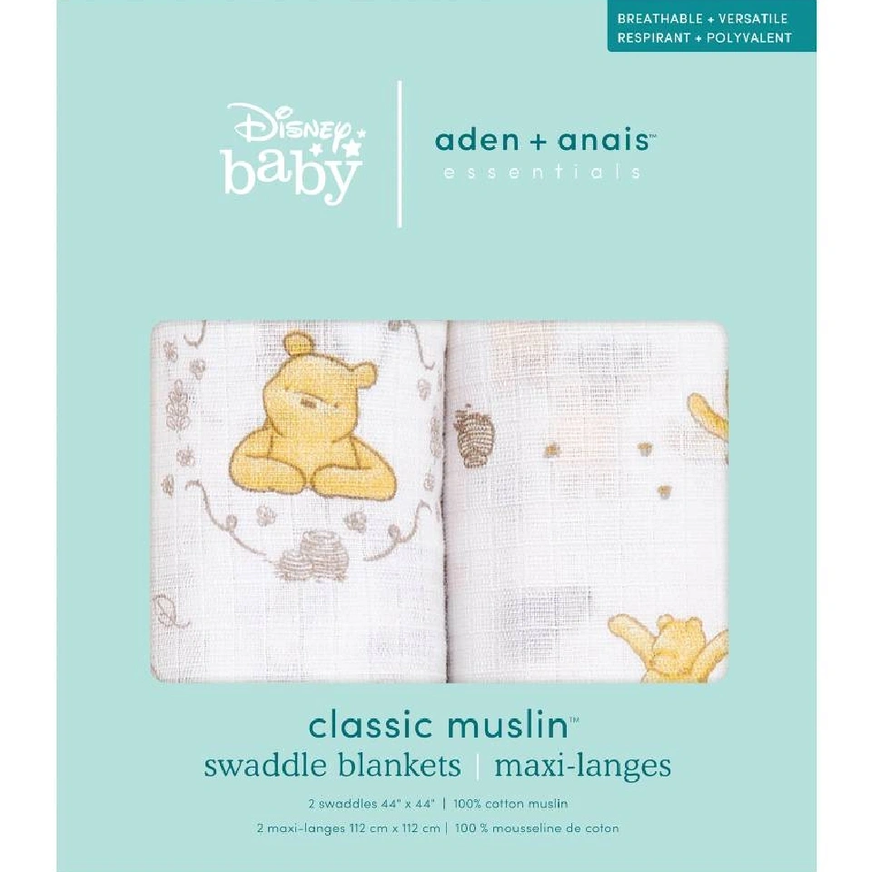 【Aden & Anais】經典多功能包巾2入/維尼朋友N