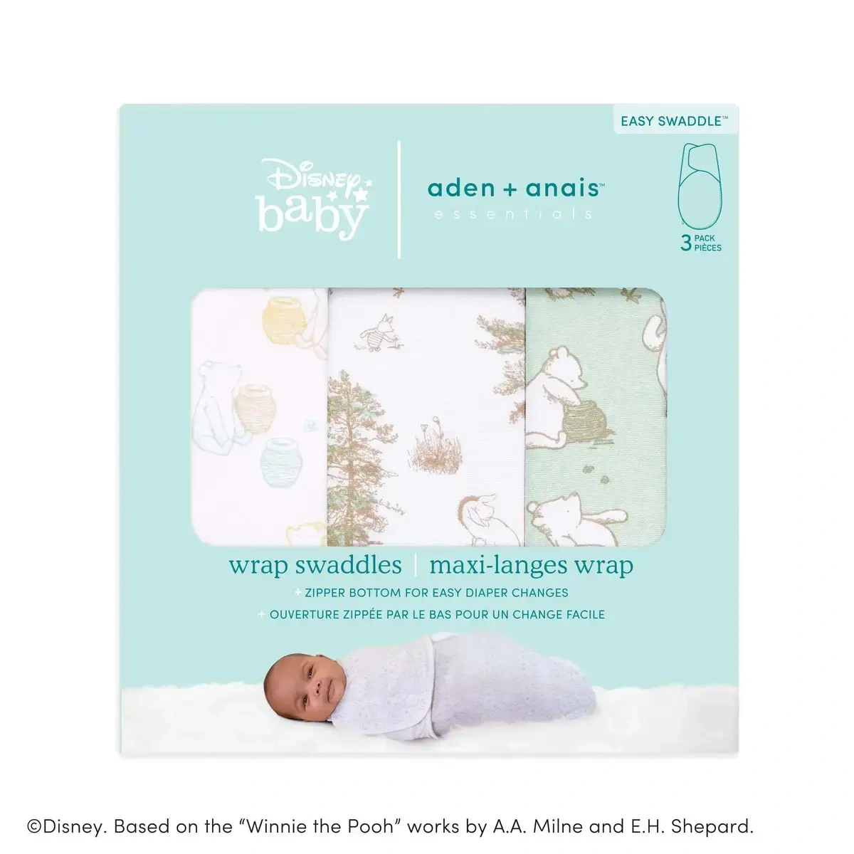 【Aden&Anais】叢林維尼好入眠easy包巾組