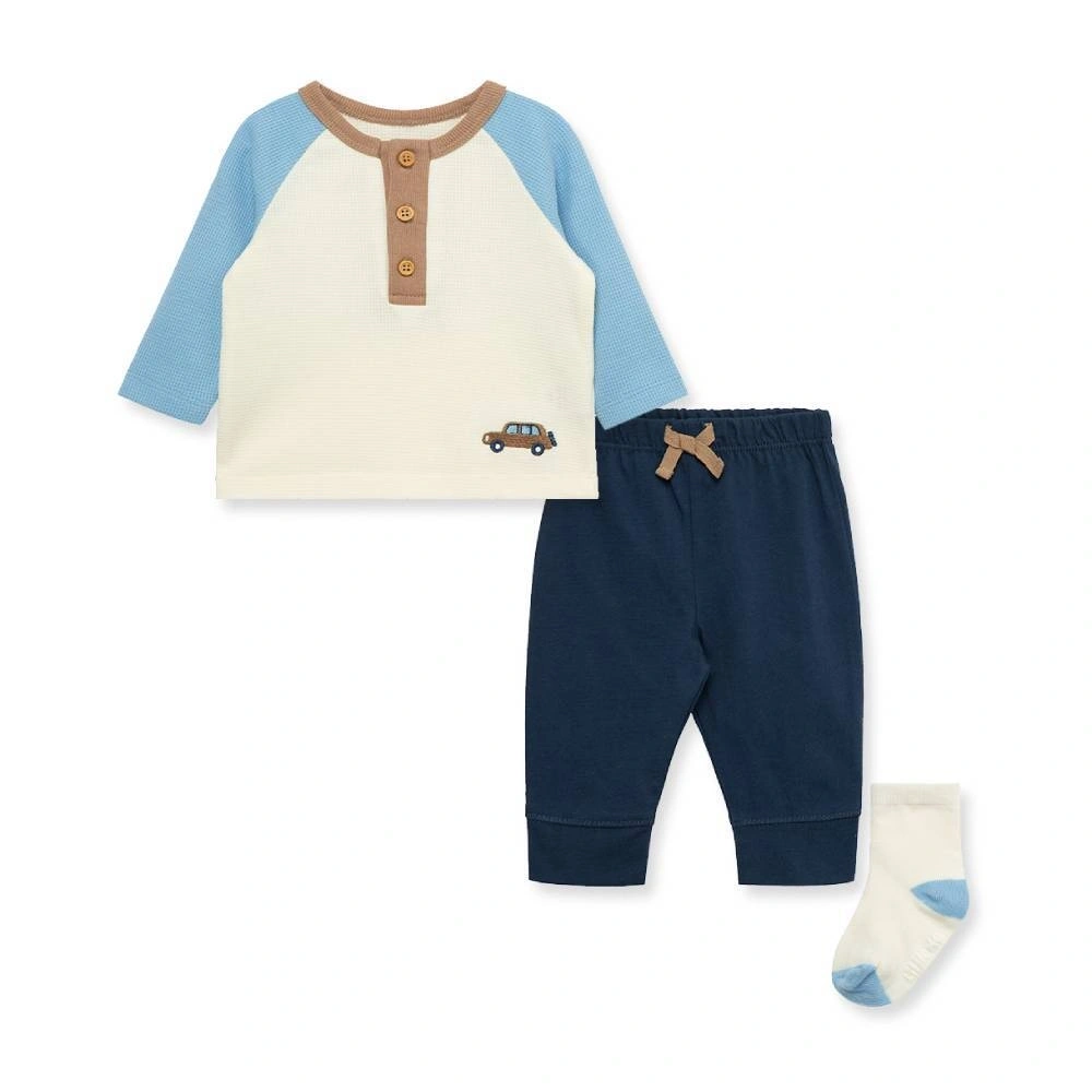 【Little Me】拼色上衣/長褲/襪子