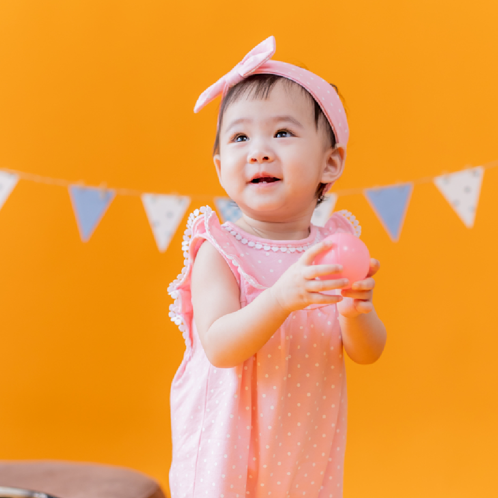 【Little Me】點點無袖連身褲/髮帶