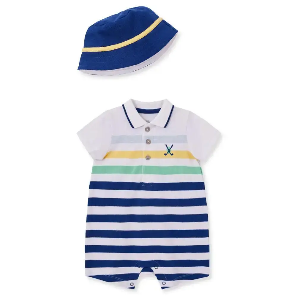 【Little Me】條紋短兔裝/帽