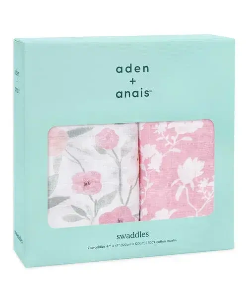 【Aden&Anais】經典多功能包巾2入/如花似錦