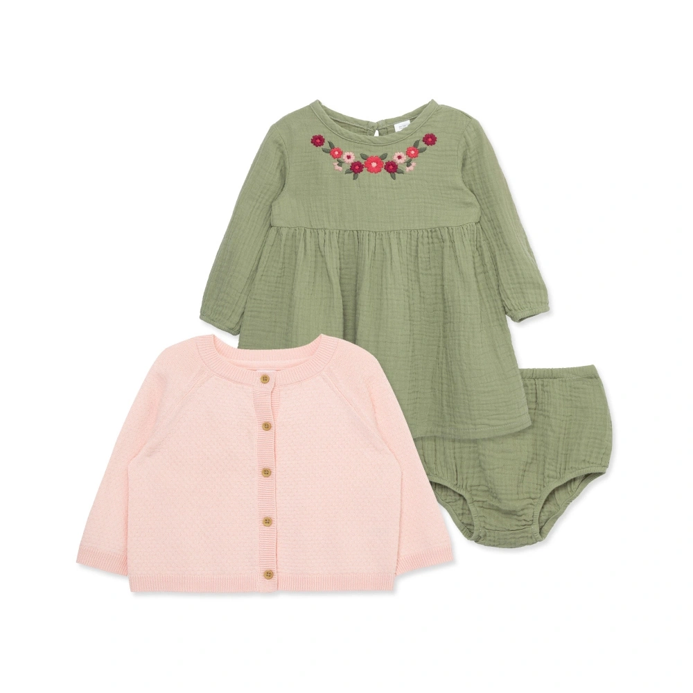 【Little Me】繡花針織開衫/洋裝