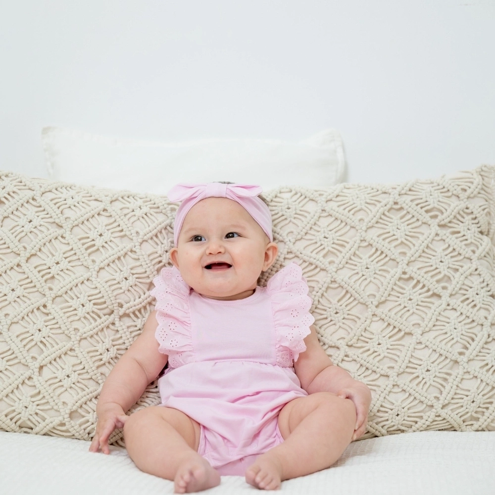 【Little Me】丁香紫竹纖維連身衣/髮帶