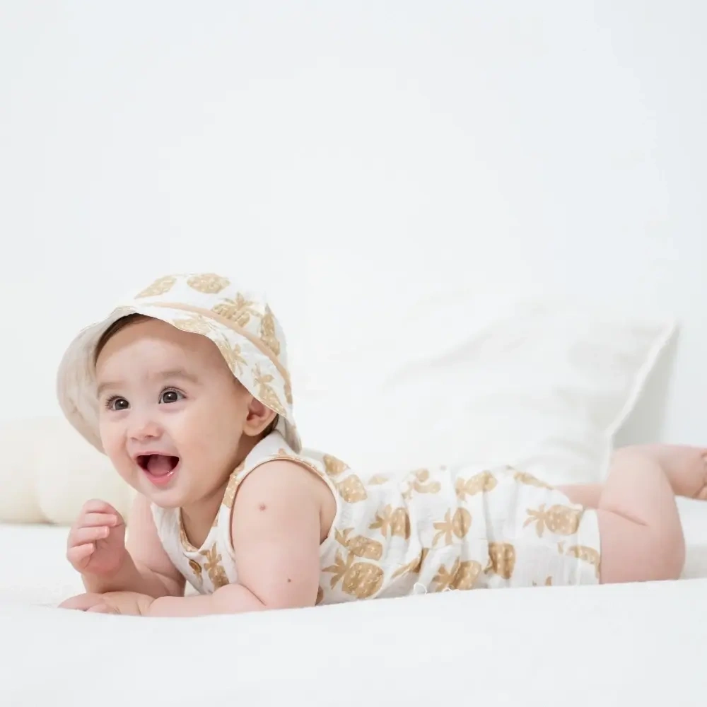 【Little Me】鳳梨休閒短兔裝/帽子