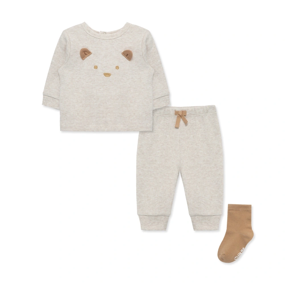 【Little Me】燕麥熊上衣/長褲/襪子