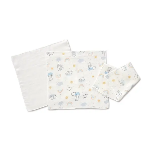 【Baby City娃娃城】維尼紗布多功能小方巾3入