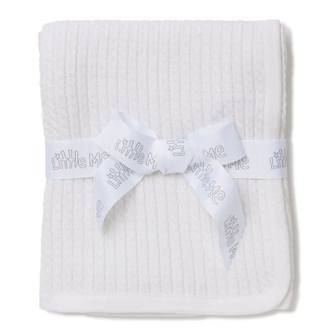 【Little Me】白色蓋毯