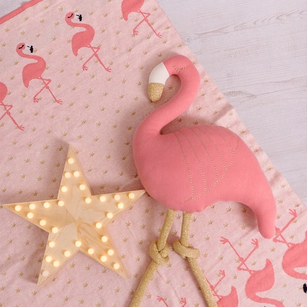 【Bizzi Growin】金蔥紅鶴針織蓋毯《出清優惠》