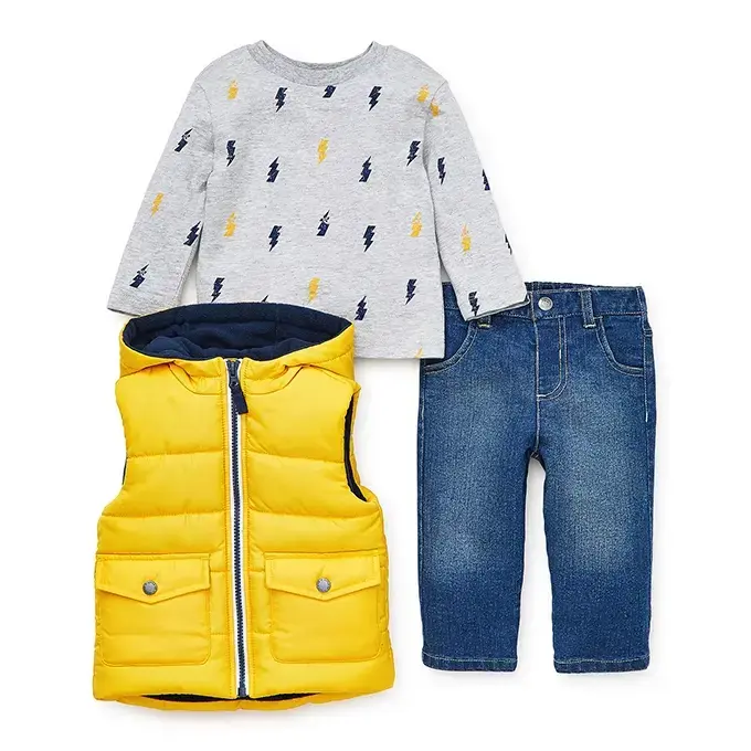 【Little Me】黃色背心＋上衣＋長褲