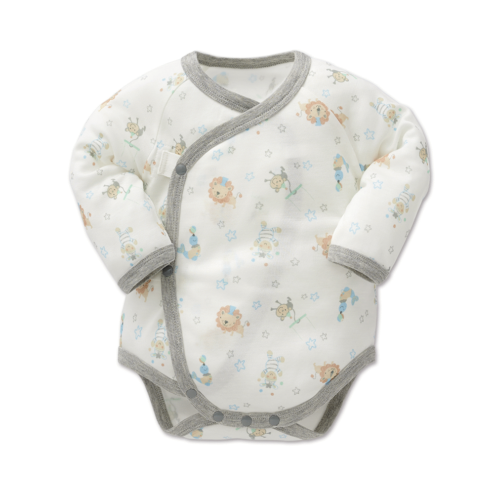 【Baby City娃娃城】天絲棉長袖初生連身衣-快樂馬戲團／2色