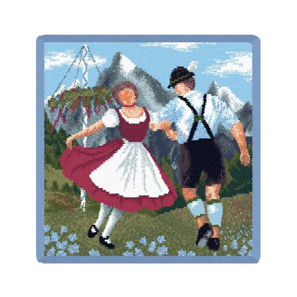 【feiler】 舞映山林方巾(25x25)/藍