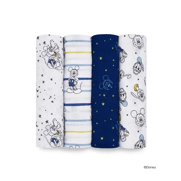 【Aden & Anais】經典多功能包巾4入/星空米奇