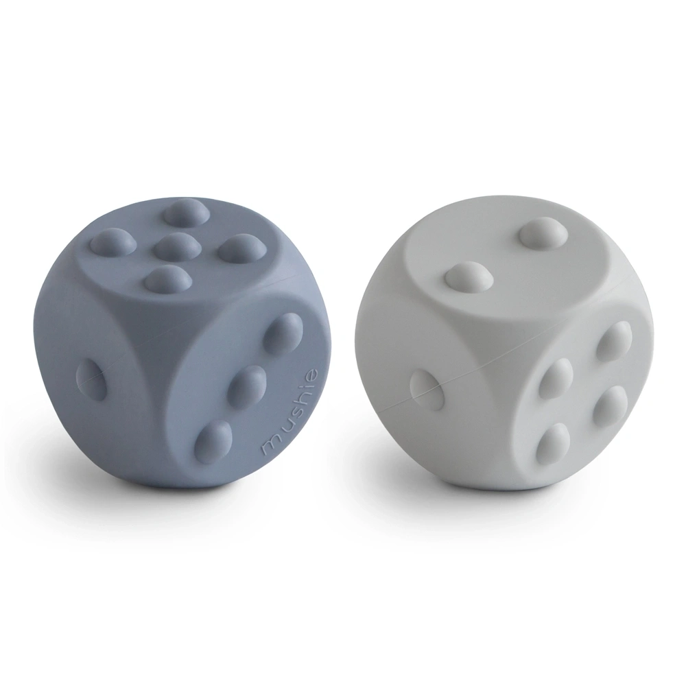 【mushie】矽膠骰子按壓玩具/海藍石灰