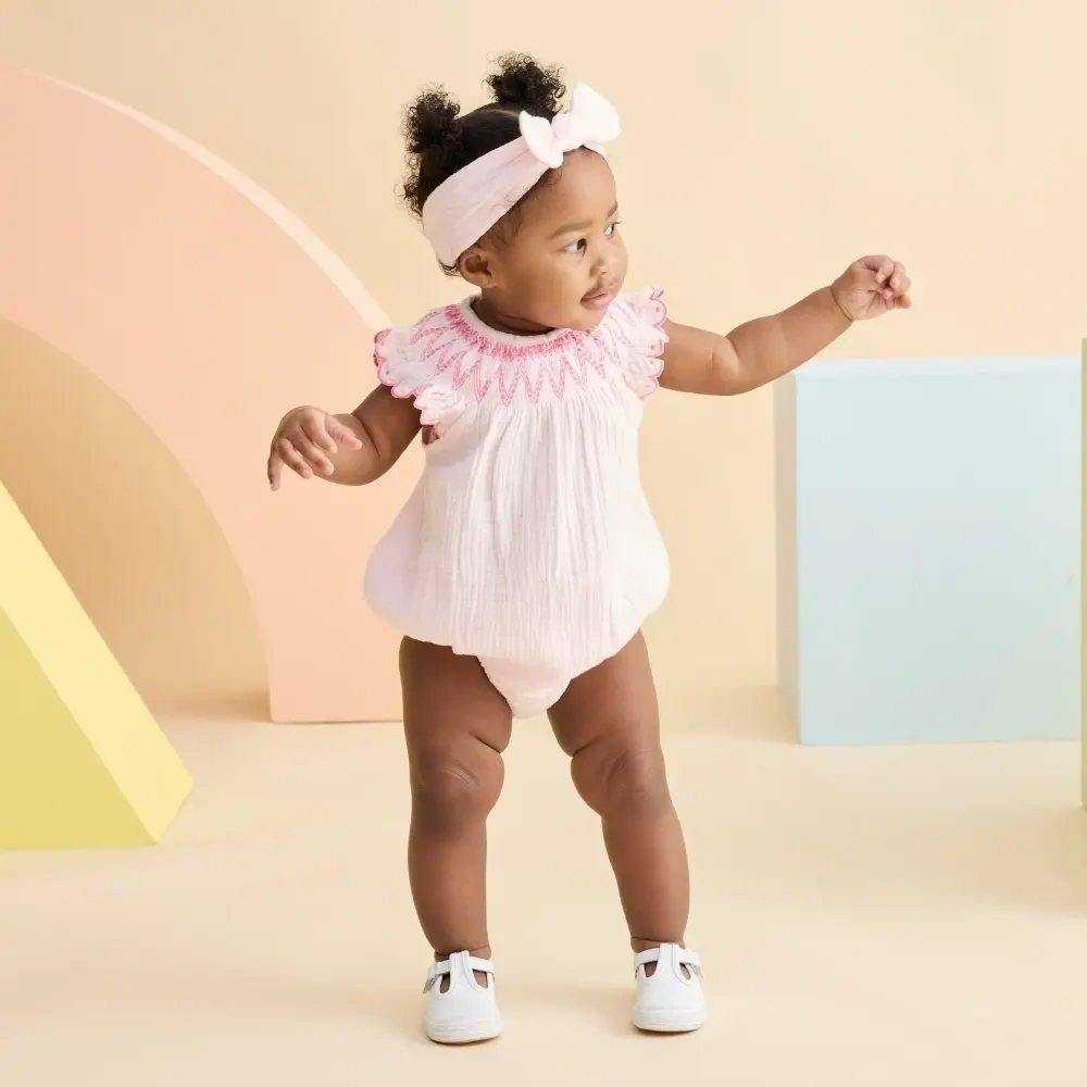 【Little Me】粉嫩泡泡連身衣/髮帶