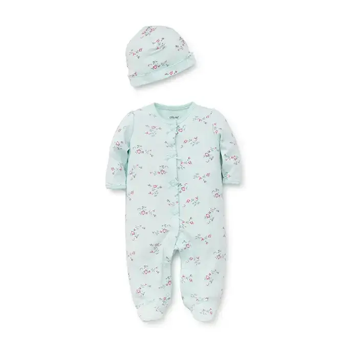 【Little Me】花卉連腳兔裝＋帽子