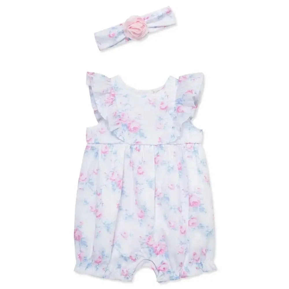 【Little Me】氣質玫瑰短兔裝/髮帶