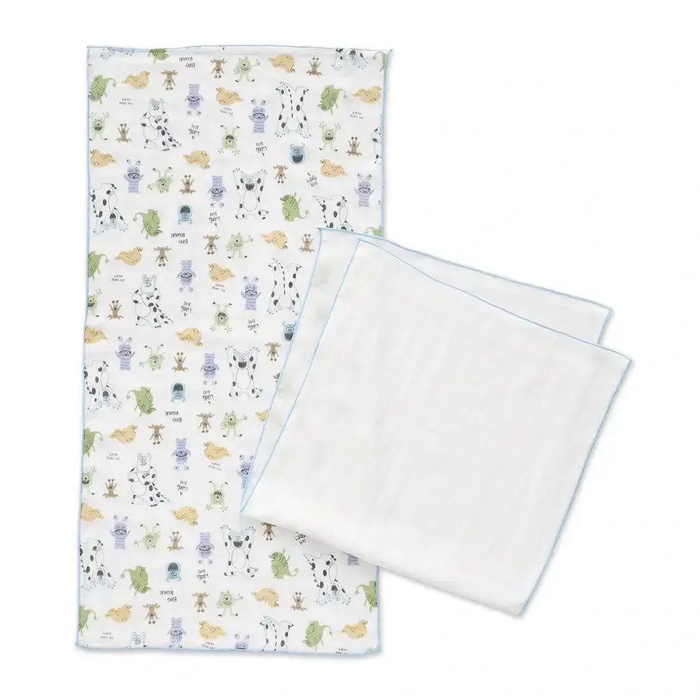 【Baby City娃娃城】怪獸造型紗布多功能長手巾2入